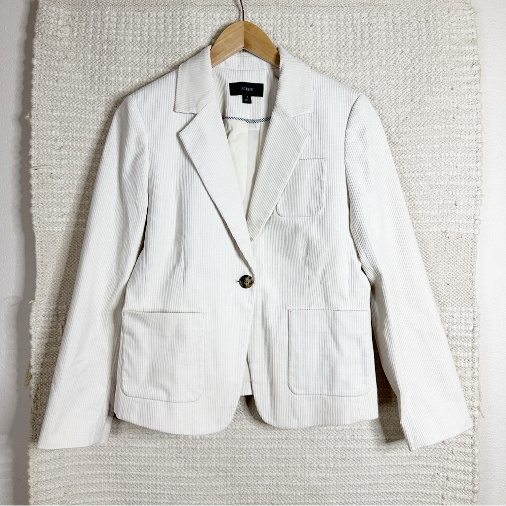 J. Crew Cream Archie Corduroy Blazer Jacket Size 4